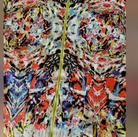 Tahari Dress Womens 14 Multicolor Geometric Print Cap Sleeve Crew Neck Sheath - Picture 6 of 9